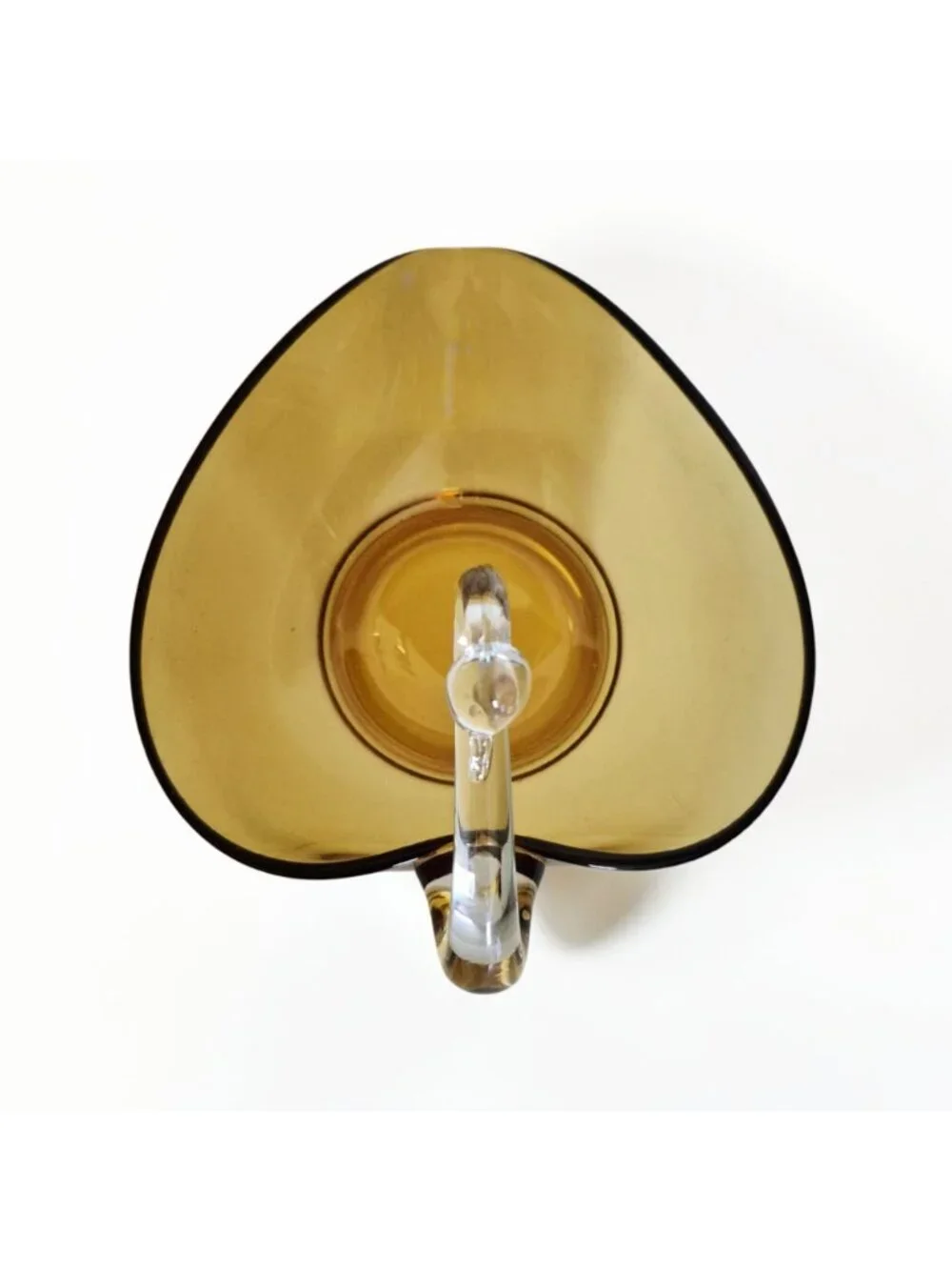 Vintage Amber Art Glass Swan Serving Bowl Centerpiece Fruit Bowl Hand Blown 3lbs